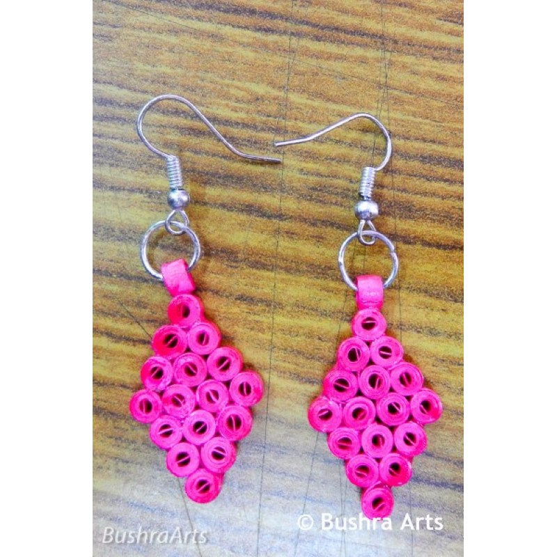 Quilled Rings Earrings Pink